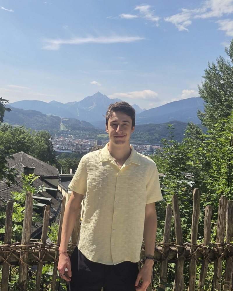 Alexander Terry overlooking a mountain valley